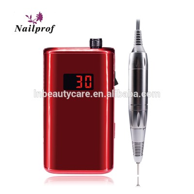 Nailprof. 2019 rechargeable ad portable nail drill with Li-battery inside 30000rmp